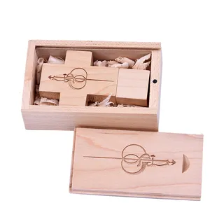 Wooden Cross USB-Flash-Laufwerk 2.0 cle USB 2GB Memory Stick 8GB 16GB Hochzeit Pen Drive 32GB 64GB Pen drive Christian Geschenk