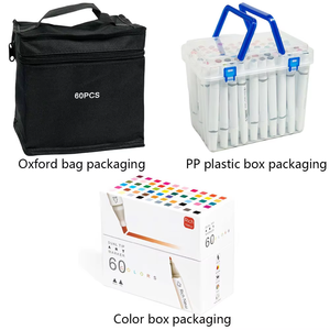 Ensemble de marqueurs à encre à double pointe 24/30/36/48/60/80/168 couleurs, marqueurs de dessin artistique, marqueurs de brosse, caractéristiques en plastique, pointe fine - Product Image 5