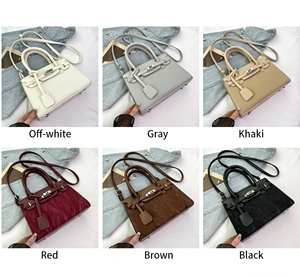 Sac fourre-tout décontracté structuré moderne pour femme - Sac à main texturé inspiré avec fermoir à fermoirs, poignée supérieure et bandoulière amovible en PU - Product Image 6