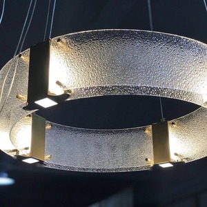 Lustre LED rond moderne en verre nordique pour salon et salle à manger, E27, commande par interrupteur à tête unique - Product Image 3