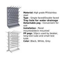 Support mural détachable simple face en acier inoxydable 304 pour tubes à essai, béchers, flacons et accessoires de mobilier de laboratoire