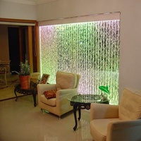 Fontaine d'eau dansante à LED acrylique à changement de couleur sur pied, panneau à bulles, séparateur de pièce, décoration lumineuse pour fête et mariage