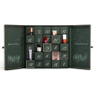 New design custom logo handmade cardboard cosmetic packaging empty advent calendar box