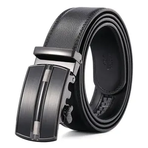 Belts Leather Men Business Rachet Automatic Buckle Belt In Cowhide Leather Men Gift Box Leather Belts Workable