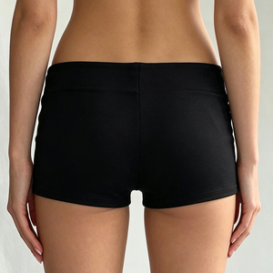 Shorts de Cintura Baja, Corte Regular, Transpirables, Estilo Gótico Punk con Ojales, Pantalones Cortos Casuales de Verano Y2K para Mujer - Product Image 3