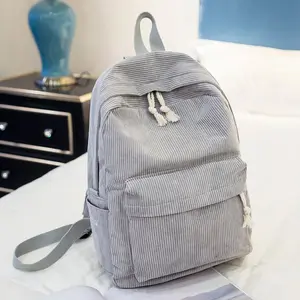 Fashion Style Soft Fabric Mädchen Schul rucksack Einfarbige Teenager Casual Daily Pack Cord Rucksack
