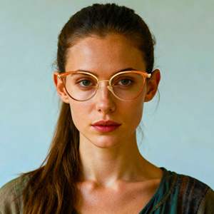 86020 Monturas de Gafas Redondas Anti-Luz Azul para Mujer con Diseño de Diamantes de Imitación, Montura Completa, Lentes AC, Forma Ovalada - Product Image 2