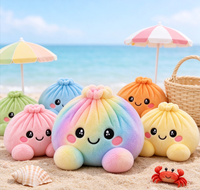 Boîte mystère de jouets en peluche de Noël : Poupée en peluche en forme de boulette de Noël et de pain vapeur arc-en-ciel, cadeau de fêtes
