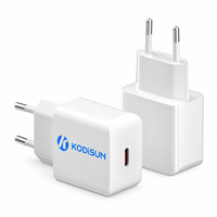 Chargeur rapide USB-C PD 20W avec adaptateur mural en matériau ignifuge pour smartphone, tablette, appareil photo et utilisation en voyage