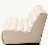 Canapé modulaire sans accoudoirs Chelsea, électrique et inclinable, deux places, en tissu, pieds en bois, couleur personnalisable, moderne, pour salon