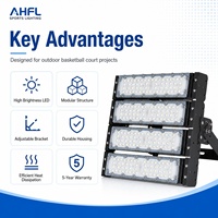 Éclairages LED pour terrains de basketball extérieurs, projecteurs haute puissance pour terrains de football extérieurs, éclairages modulaires haute puissance pour stades