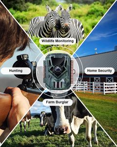 Caméra de chasse avec capteur CMOS 36MP, vision nocturne, contrôle à distance par application, stockage cloud, IP66, caméra pour la faune, vidéo 2K, détection de mouvement - Product Image 3