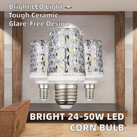Ampoule LED en céramique SMD2835 24W 30W 40W 50W AC220V Anti-éblouissement Culot E27/E26 Résidentiel Ra90 6000K Lumière du jour 50000 heures