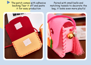 Kits de artesanía de fieltro para niños DIY, Proyecto para padres e hijos de jardín de infantes, bolso cruzado cosido a mano, monedero, tela no tejida casera - Product Image 5