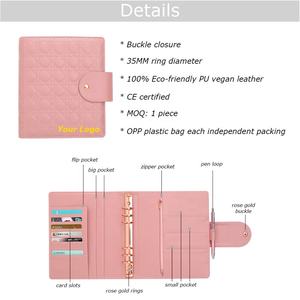 Yihe cincin A5 35MM, emas mawar Spiral, cincin timbul pola silang kulit perencana Binder/PENUTUP UNTUK Notebook/perencana/Ringbook - Product Image 5