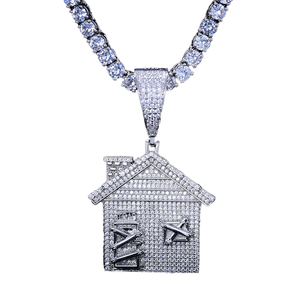 A-Z hip hop 925 Sterling bạc thư Mặt dây chuyền với kim cương Tester Iced moissanite đồ trang sức cho nam giới - Product Image 1