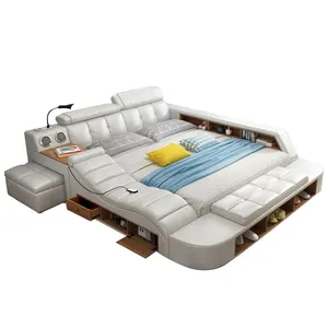 Bọc giường thông minh massage da giường đôi đa chức năng Vua kích thước đồ nội thất phòng ngủ Bộ giường