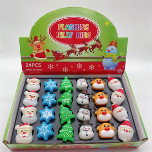 Hot Selling <b>LED</b> Finger <b>Lights</b> <b>Light</b> up Toys Snowman Snowflake Santa <b>Tree</b> Elk Ring Christmas Gift Ring Party Children's Toys - Product Image 3