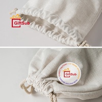 Sacs à cordon personnalisés en lin et polyester GiftSub, sacs à bonbons, sacs de Noël vierges pour sublimation, sacs du Père Noël pour la décoration de la maison, cadeaux de Noël