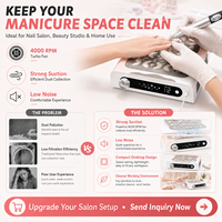 Yaqin Aspirateur de poussière professionnel puissant pour ongles en acrylique et gel, 60W, pour salon de manucure