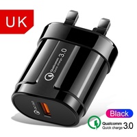 Chargeur USB universel QC 3.0 pour téléphones mobiles Adaptateur mural à charge rapide Prise d'alimentation EU/US/UK Écouteurs Caméras