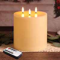 Bougie sans flamme extra-large en cire de paraffine faite à la main avec effet de flamme 3D réaliste, télécommande LED, décoration d'intérieur, fêtes, par Mermei