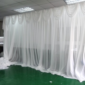 Telescopic double rods curtain pipe and drape <b>backdrop</b> <b>stand</b> for wedding events - Product Image 1