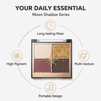 Palette de fards à paupières en poudre métallique personnalisée à 4 teintes, résistante à l'eau, haute pigmentation, fini mat, tons neutres terre