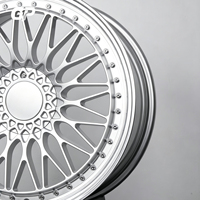 Jantes forgées rétro en maille 2 pièces, finition argent poli, rebord riveté, 5x120 5x114.3 pour BMW E30 E36 Mercedes W124