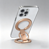 Neuerscheinung Hochwertiger Aluminium-Legierung Doppelseitiger Magnetischer 2-in-1 Fingerring-Griff Telefonhalter Ständer für Schreibtisch