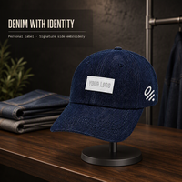 Casquette de baseball 5 panneaux en polyester/coton avec tour de tête réglable, tissu toile/denim/maille, broderie 3D, impression numérique