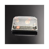 Boîte à Lunch rectangulaire noire, emballage de boîte à emporter, plateau à Sushi en plastique avec couvercle, pièces