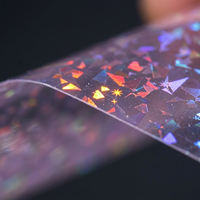 Film de lamination holographique extensible à impression en creux avec motifs de verre brisé irisé et de étoiles pour cadeaux et artisanat