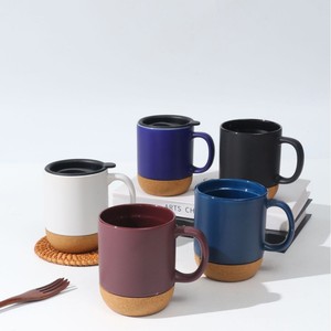 大容量400毫升复古设计陶瓷杯软木底部绝缘家庭办公杯厂家直销免费样品 - Product Image 2