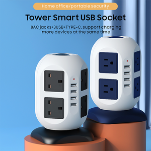 OEM US UK Tower Power Strip Desktop <strong>Charging</strong> Station Outlet Cube Extension <strong>Lead</strong> with 3 USB a Ports 10 Outlets - Product Image 6