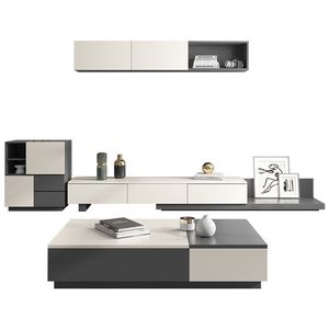 Noordse design klassieke <span class=keywords><strong>tv</strong></span>-meubelset, vloermodel, houten kast, meerdere opbergruimtes, modern, eenvoudig, woonkamer, slaapkamer, salontafel - Product Image 3