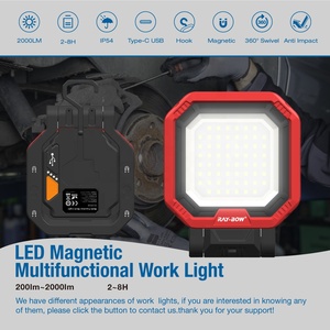 Công nghiệp dẫn ánh sáng làm việc 2000 lumens có thể sạc lại-4000mAh pin, 360 ° xoay, IP54 không thấm nước (nylon/sợi thủy tinh/TPR) - Product Image 2