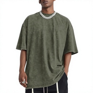 T-shirt Homme Oversize en Gros, Fabrication OEM, 100% Coton Premium Épais 240 GSM, Logo Personnalisé, Délavé à l'Acide, Épaules Tombantes - Product Image 4