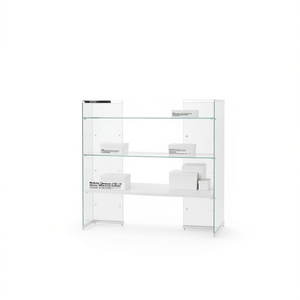 Vitrina Modular 123x80x H 140 Blanco Brillante de Doble Cara para Salón - Product Image 2