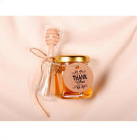 Pot de miel rechargeable vide 25ml 45ml 50ml 60ml Mini pot de miel de gelée en verre transparent Conteneur de stockage des aliments Confiture de bonbons avec couvercle en métal