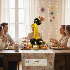 Set di Palloncini in Foil Dorati Numero 1 da 32 Pollici Peiyong con Stampa a 2 Colori Modello 62008 Made in China per Celebrazioni della Festa della Mamma - Product Image 3