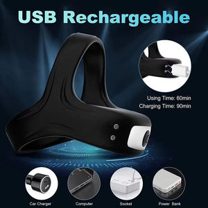 TFOREST Cincin Penis Pria Silikon Lembut Tahan Air Set Pengisian Daya Magnetik Desain Triple Cross Cincin Penunda Ejakulasi - Product Image 4