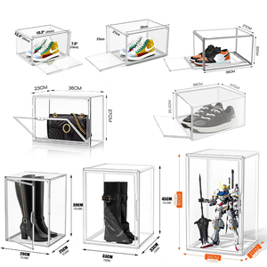 Cajas <span class=keywords><strong>de</strong></span> Almacenamiento Apilables para Zapatillas <span class=keywords><strong>de</strong></span> Plástico <span class=keywords><strong>Transparente</strong></span> al Por Mayor DAYOOH con Frente Abatible y Cajón Acrílico <span class=keywords><strong>de</strong></span> Cierre Magnético - Product Image 2