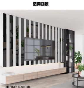 3D Acrylic Waist Line Decorative Mirror Stickers Self-Adhesive Wall <b>Cabinet</b> Diagonal Mirror Sticker for Living Dining Room - Product Image 4