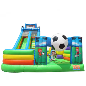 Château gonflable à thème de football avec toboggan pour enfants, idéal pour la <span class=keywords><strong>location</strong></span> de fêtes - Product Image 1