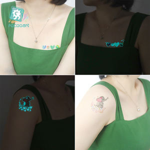 Tatuajes Temporales personalizados impermeables para niños, pegatinas luminosas con diseño de pájaro, <span class=keywords><strong>Delfín</strong></span> y conejo que brillan en la oscuridad, gran oferta - Product Image 2