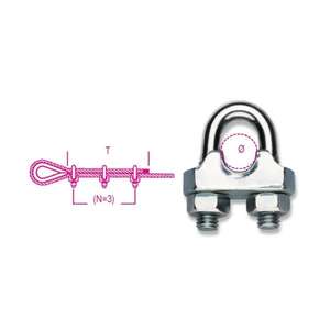 BETA - 080160255 ROBUR - <b>Wire</b> <b>rope</b> <b>clips</b>, cold pressed steel body, galvanized (multi-pack) ELEMENTS FOR FIXING - Product Image 2