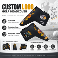 Ensemble de housses de tête de club de golf personnalisées en cuir PU de luxe, protection pour driver, accessoires de golf de haute qualité, OEM
