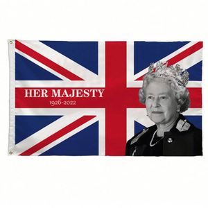 Drapeaux agités à la main UK Celebration 2022 Drapeau personnalisé de la reine Elizabeth II du Royaume-Uni - Product Image 5