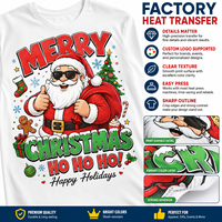 Transferts DTF personnalisés pour les fêtes d'hiver : flocons de neige, bonhomme de neige, slogan de Noël, impressions DTF pour vêtements personnalisés, décoration de sacs